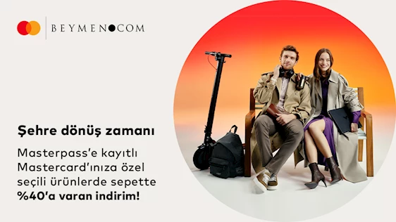 Mastercard logolu Yapı Kredi kartlarına Beymen.com ve Beymen uygulamasındaki seçili ürünlerde %40’a varan indirim!