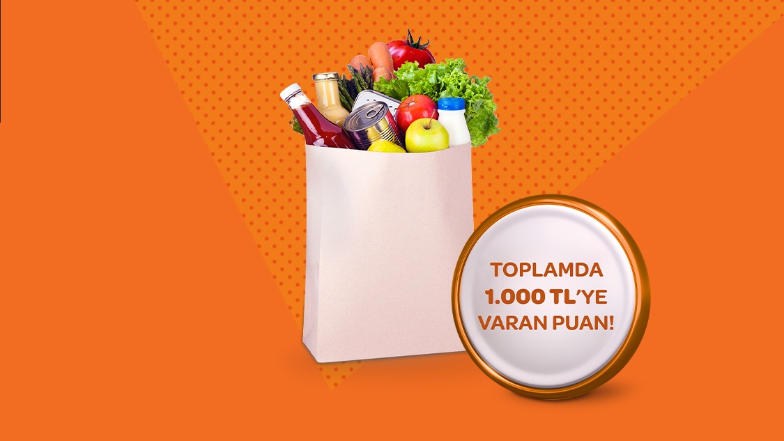 Gıda marketi alışverişlerinize toplamda 1.000 TL’ye varan puan hediye!