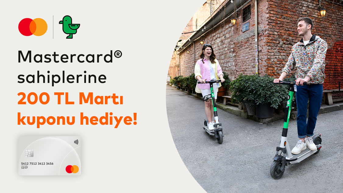Masterpass’a kayıtlı Mastercard logolu Yapı Kredi kart sahiplerine özel 200 TL Martı kuponu fırsatı!