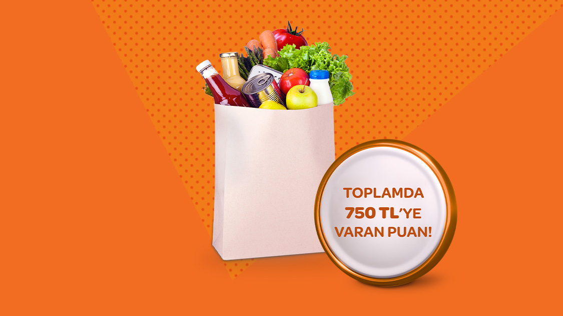 Gıda marketi alışverişlerinize toplamda 750 TL’ye varan puan hediye!