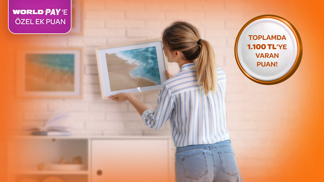 Yapı market sektöründe tek seferde yapılacak harcamalardan 7.500 TL-50.000 TL arasına 500 TL, 50.000 TL ve üzerine 1.000 TL Worldpuan! World Pay’e ek 100 TL Puan!